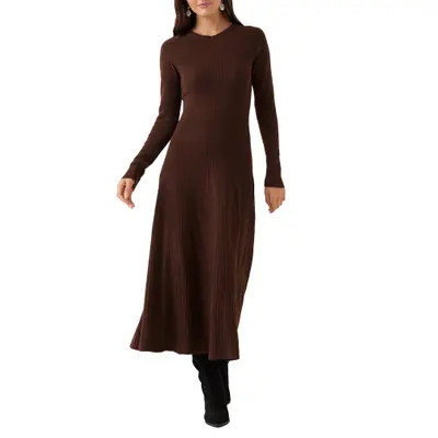 Karen Kane Seamless Rib Sweater Midi Dress in Wine at Nordstrom, Size X-Small | Nordstrom
