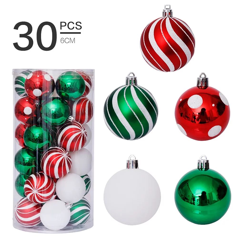 TureClos 30pcs Christmas Tree Ball 3cm Bauble Home Office Hotel Christmas Tree Hanging Plastic Ba... | Walmart (US)