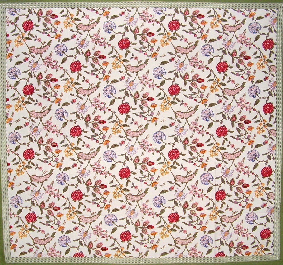 HOMESTEAD Floral Berry Square Cotton Tablecloth 60" x 60" Multi Color | Amazon (US)