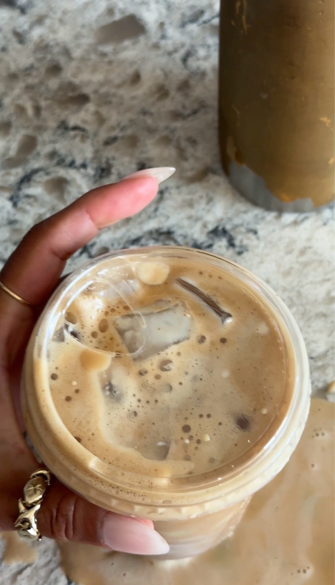 Brown Sugar Shaken Espresso ☕️🤎

This one tastes like the kind of coffee you order once...and then compare every other latte to.

Recipe:
• 2 shots espresso (or your favorite strong coffee)
• 1 tbsp dark brown sugar
• ½ tbsp sweetened condensed milk
• Dash of vanilla bean paste
• Dash of cinnamon
• Dash of Molina vanilla
• Ice
• 4–5 oz whole milk (or milk of choice)

Directions:
Add the espresso, brown sugar, sweetened condensed milk, vanilla bean paste, cinnamon, and Molina vanilla to a shaker with ice. Shake vigorously for 20–30 seconds until chilled and frothy.

Fill a glass with fresh ice, pour in the shaken espresso, then top with whole milk (or your favorite milk). Stir gently and enjoy.

Would you order this?

#BrownSugarShakenEspresso #CoffeeRecipe #HomeCafeRecipes #LatteRecipe #SpecialtyCoffee

#LTKmomlife #LTKmorningroutine #LTKselfcare
