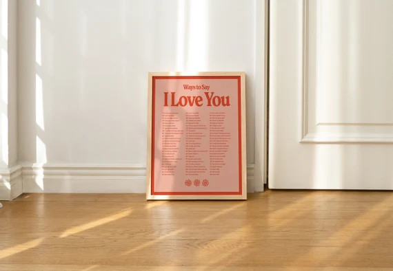 I Love You Wall Print, Digital Download Print, Retro Wall Decor, Large Printable Art, Downloadabl... | Etsy (US)