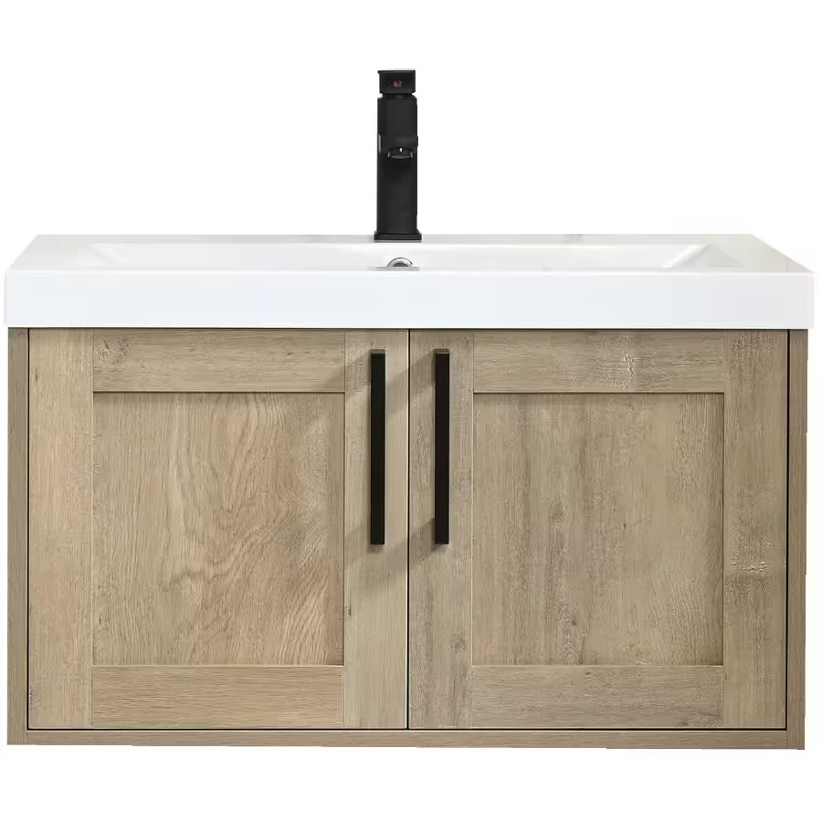 KLAYR
				
				30" W x 19" D Coastal Wall Hung Vanity with Cultured Marble Top - Two Doors, Birch | Home Hardware