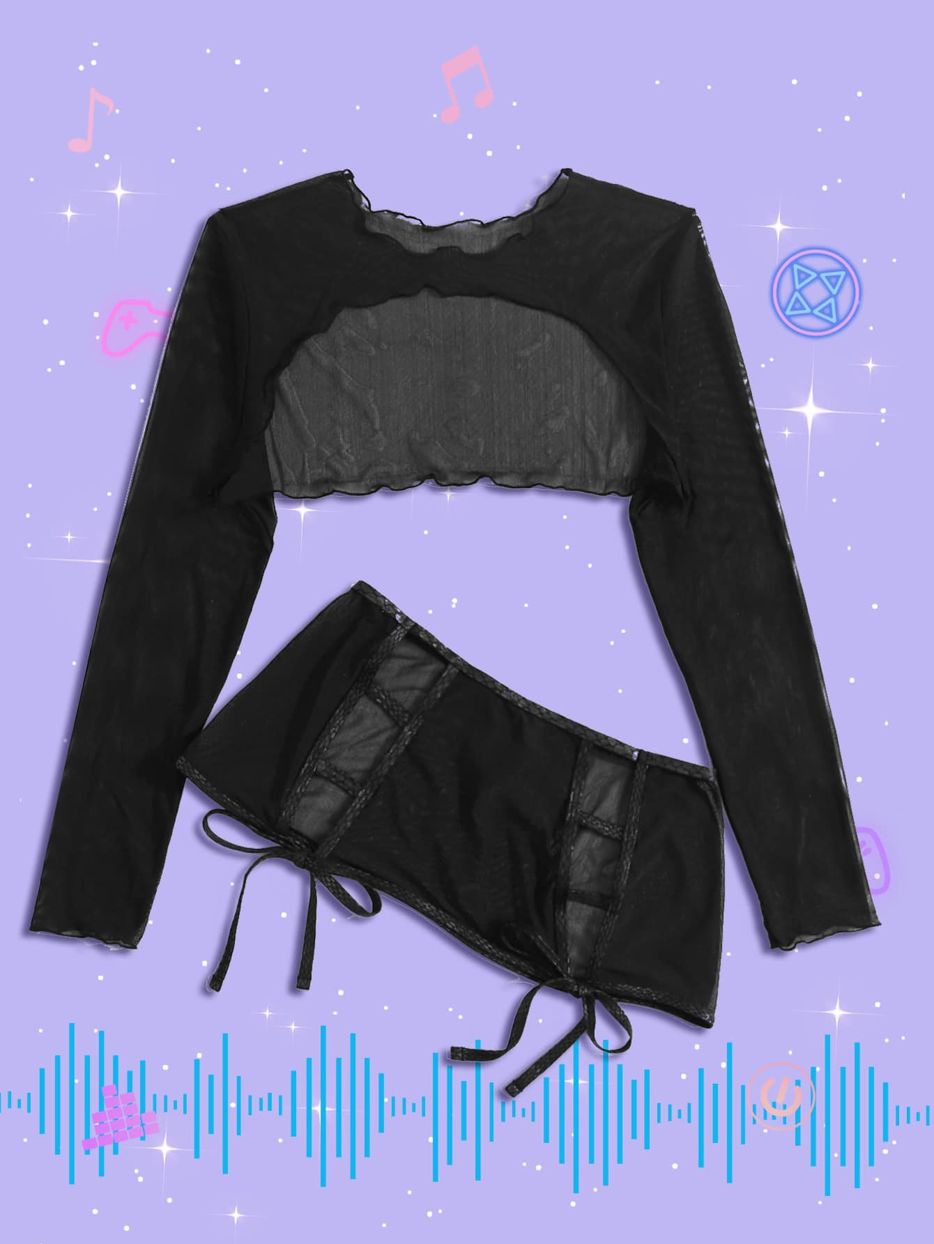 ROMWE Street Life Solid Lettuce Trim Cut Out Cover Up Set
   
      SKU: rw2203120871423504
     ... | SHEIN