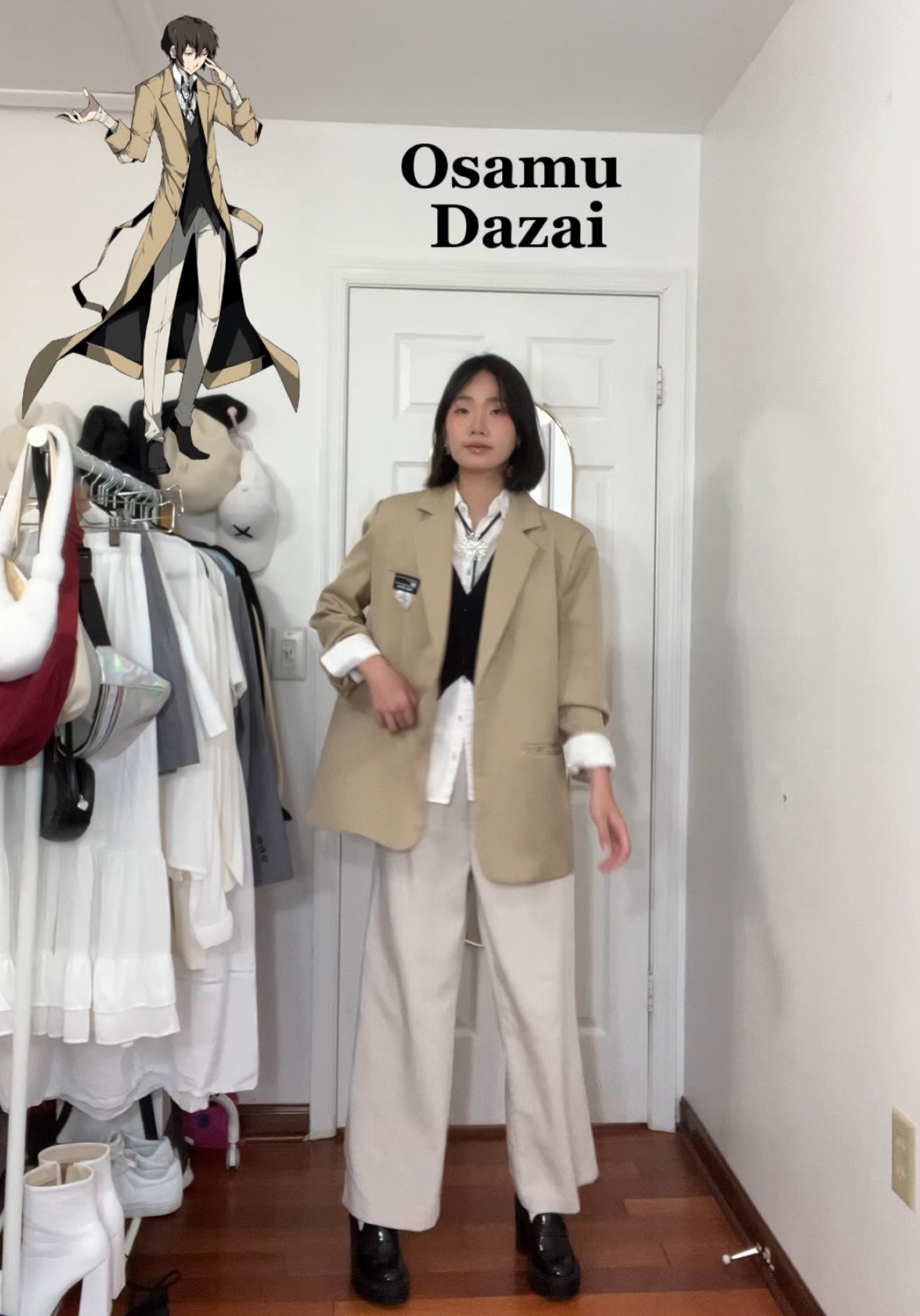 Blazer: pinduoduo (linked similar)
Shirt: thrifted (linked similar)
Vest: SHEIN
Pants: J.ING
Shoes: Madden girl