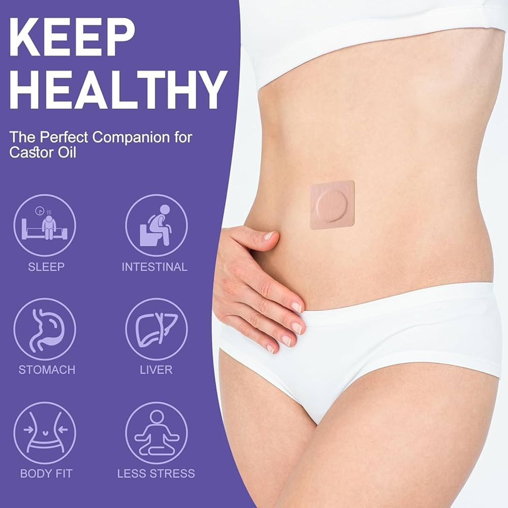 100Pcs Castor Oil Organic Belly Button Patches | Hypoallergenic Self-Adhesive Disposable, Anti-Se... | Amazon (US)