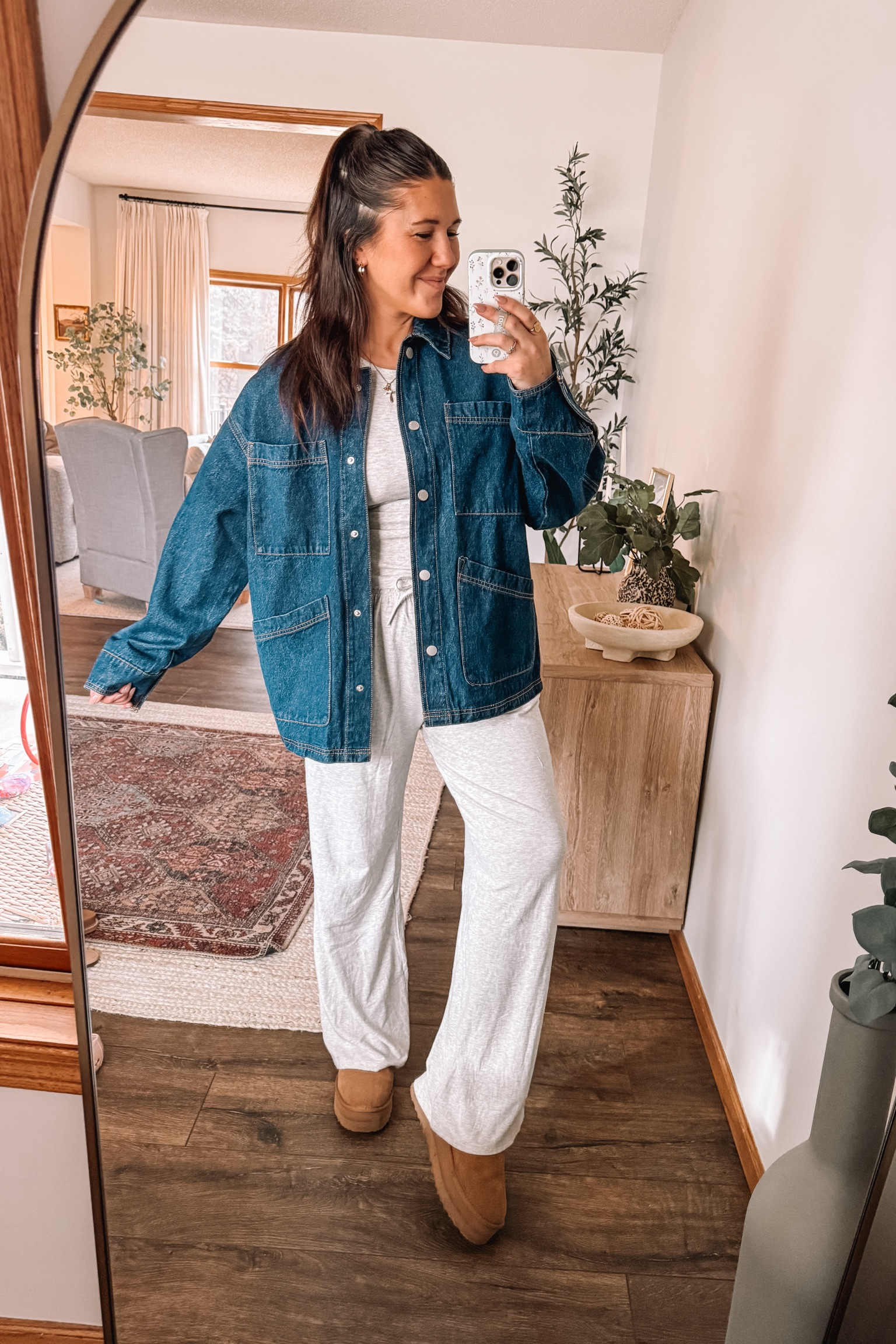 Travel outfit for our roadtrip. 

Medium in matching set
Small in oversized denim jacket 

Target style, Amazon fashion, travel outfits, nursing friendly, postpartum outfit 

#LTKStyleTip #LTKFindsUnder50 #LTKMidsize
