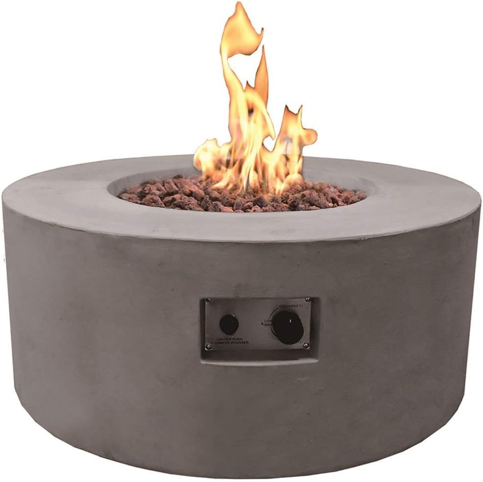 Modeno Outdoor Tramore Fire Pit Table Grey Durable Round Fire Bowl Glass Fiber Reinforced Concret... | Amazon (US)