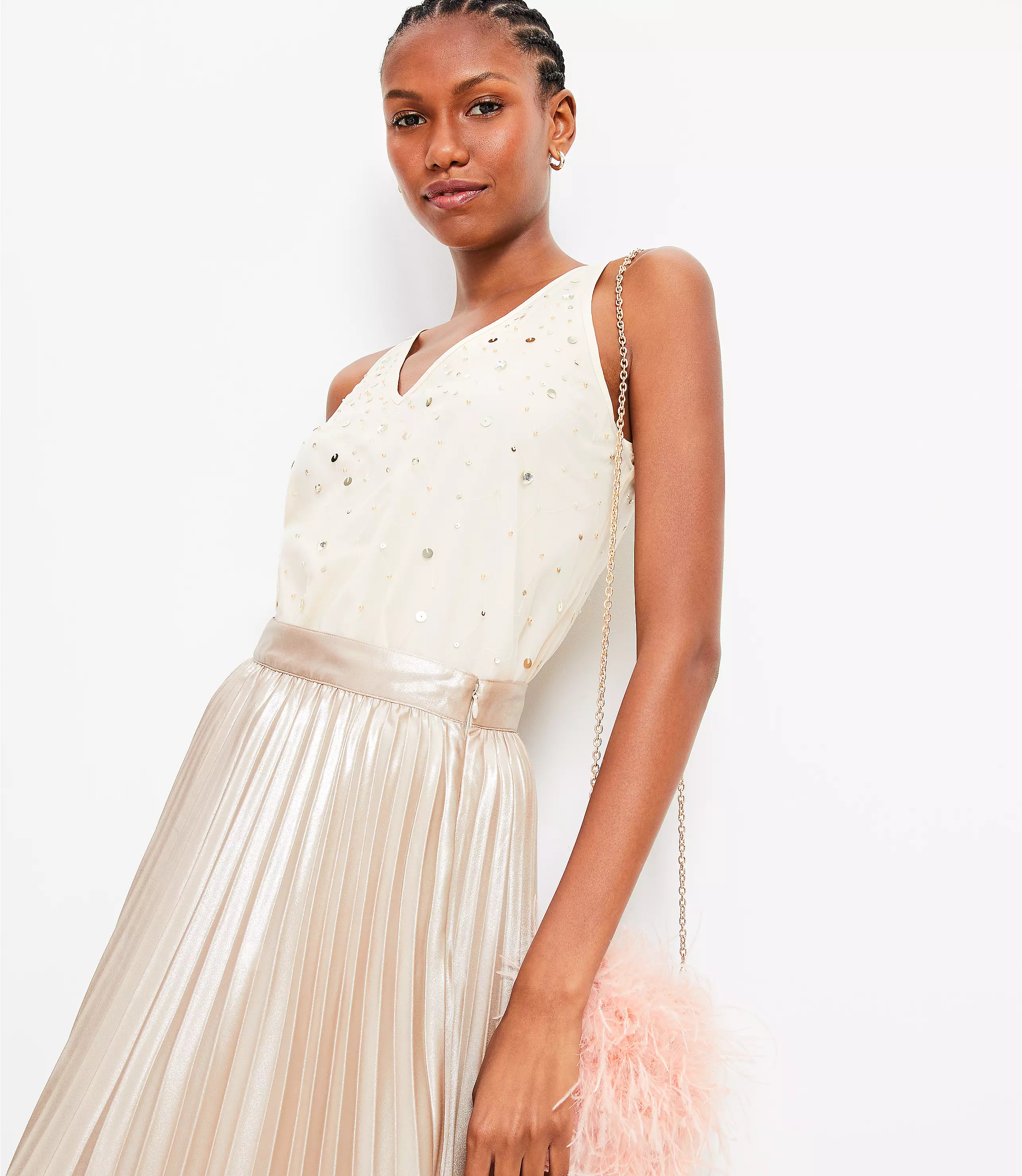 Embellished Double V Tank Top | LOFT