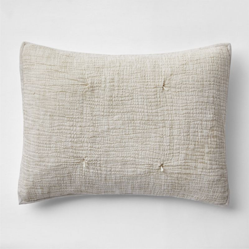 Aire Stone Tan Crinkle Hand-Quilted Kids Pillow Sham + Reviews | Crate & Kids | Crate & Barrel