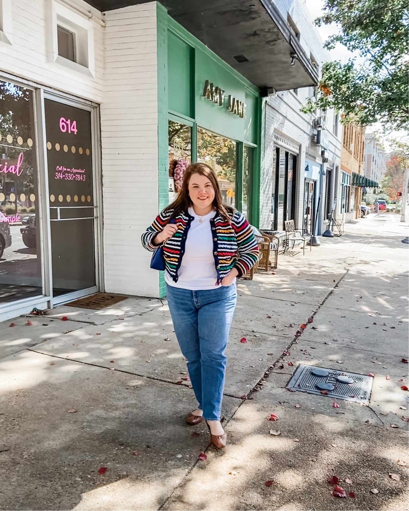Classic fall outfit with a striped cardigan and jeans. Target designer collection. La ligne. Colorful sweater  

#LTKunder50 #LTKunder100