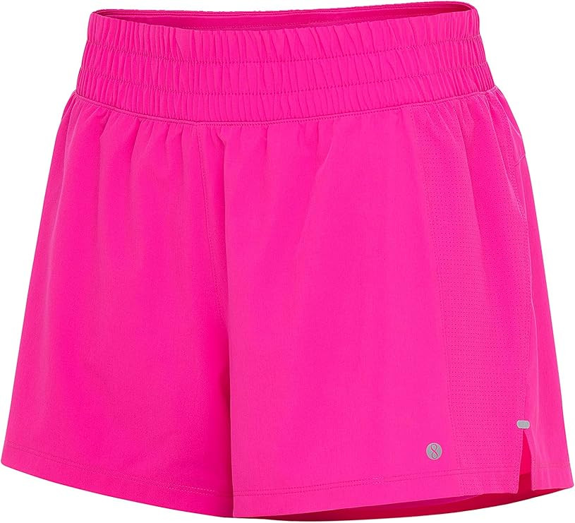 Layer 8 Women's Knit and Woven Quick Dry Two in One Running Yoga Work Out Short with Compression ... | Amazon (US)