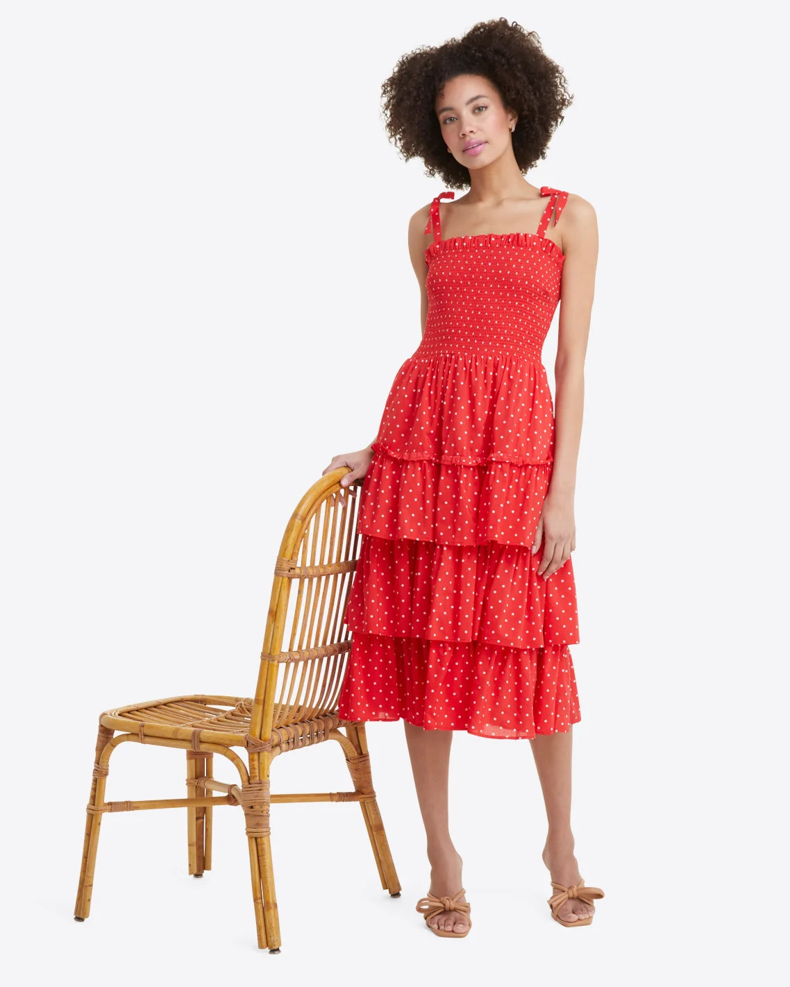 Taylor Tiered Dress in Red Polka Dot | Draper James (US)