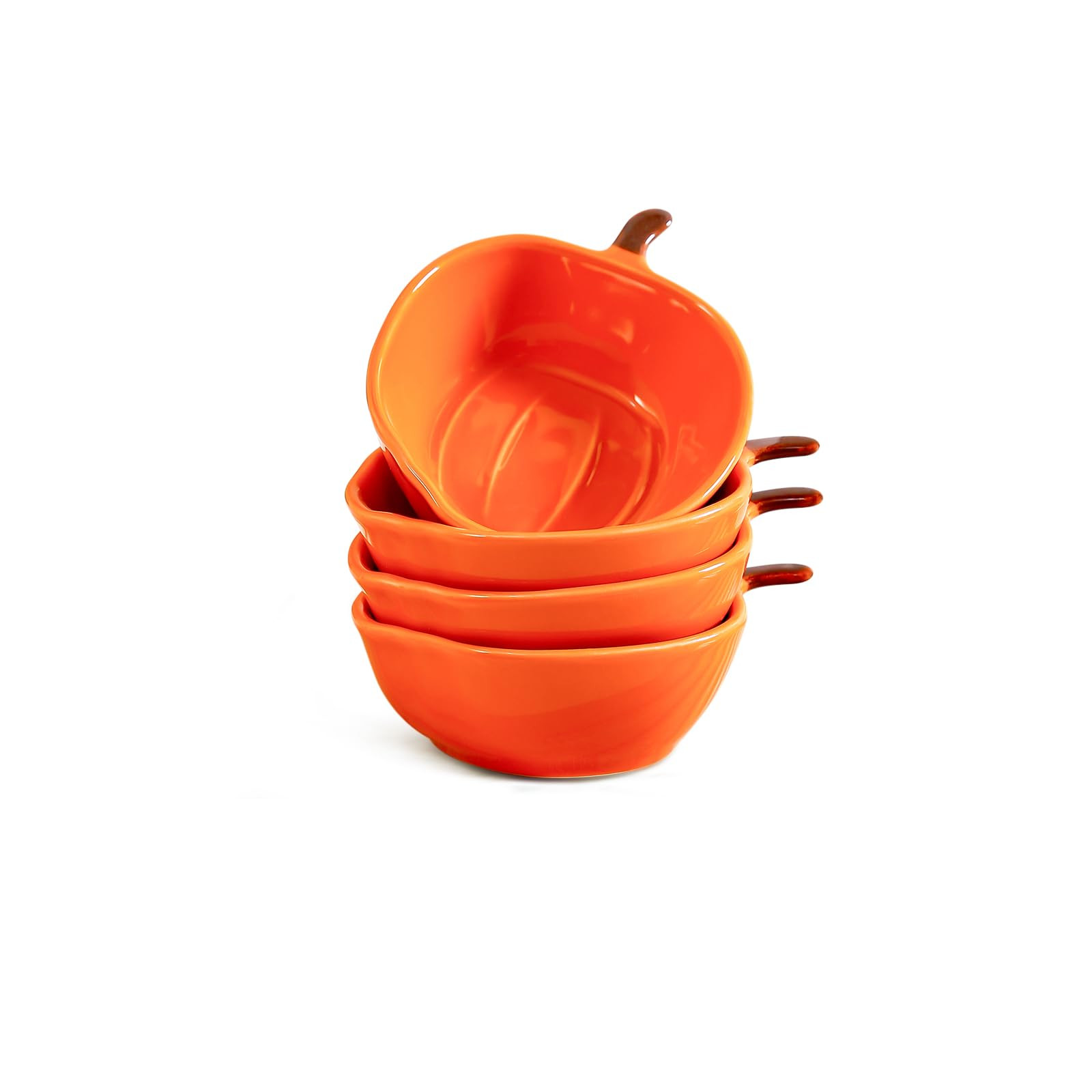 Set of 4 Cute Pumpkin-Shaped Ceramic Sauce Bowls/Dishes, 2 Oz Small Dipping Cups for Serving Dres... | Amazon (US)
