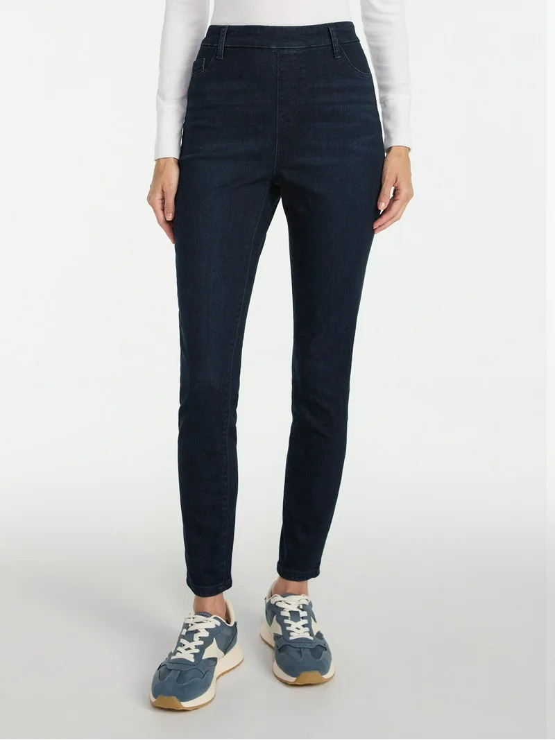 Time and Tru Women's High Rise Skinny Leg Denim Jegging, 28.5" Inseam, Sizes XS-XXXL | Walmart (US)