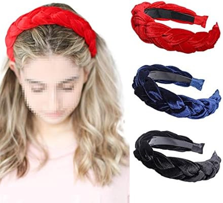 Velvet Braided Flock Padded Headband - AWAYTR Spanish Vintage Style Alice Hair band Matador Headb... | Amazon (US)