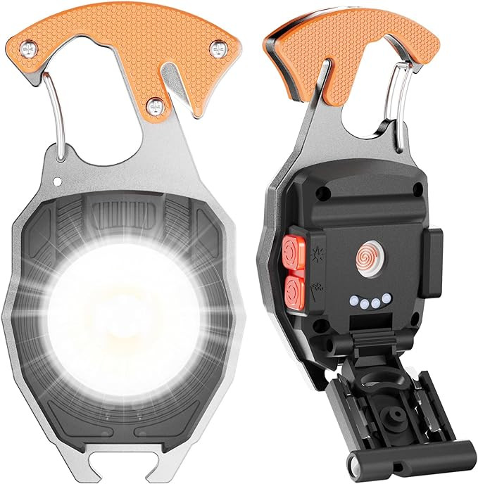 Keychain Work Light Keychain Flashlights,Portable Rechargeable COB Work Light Emergency Light wit... | Amazon (US)