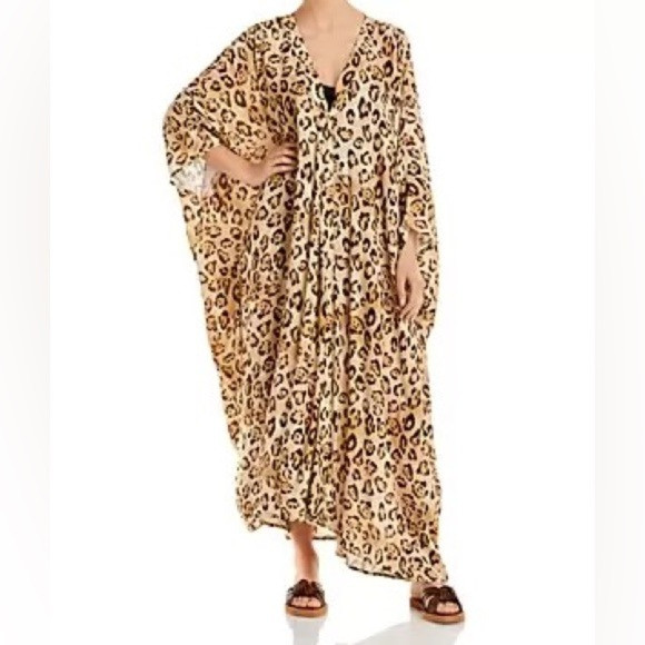 Pq Swim Jennifer Leopard Print Caftan Swim Cover Up NWT | Poshmark