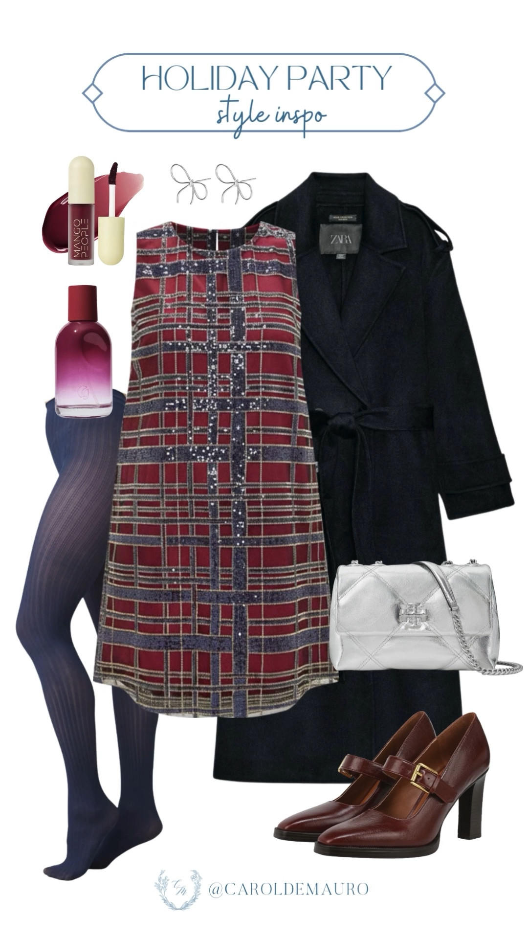 When the plaid dress is this cute, you have to add all the fun details! Navy tights, a trench coat for the drama, and those little bow earrings! Who else loves a statement holiday look?

holiday look, christmas party, cozy vibes, preppy outfit, styling tips, tartan dress, statement pieces, trench coat style

#LTKU #LTKSeasonal #LTKFindsUnder50