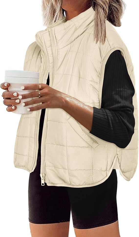 Zeagoo Womens Puffer Vest Ladies Sleeveless Zip Up Outerwear Warm Puffer Lightweight Down all Win... | Amazon (US)