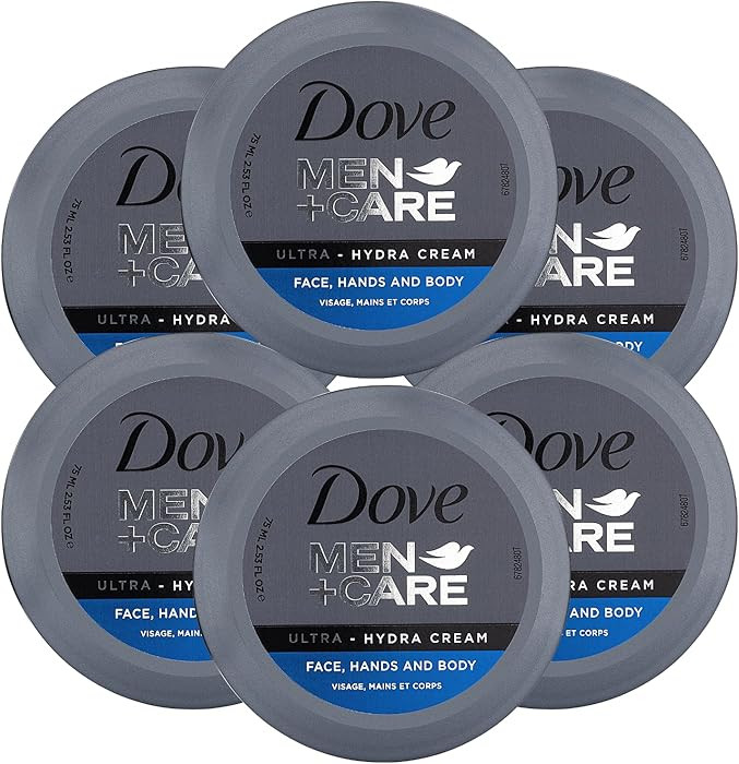 Dove Men+Care Ultra Hydra Cream, Face, Hands and Body care, All Skin Types, 6 Pack of 2.53 Oz Eac... | Amazon (US)