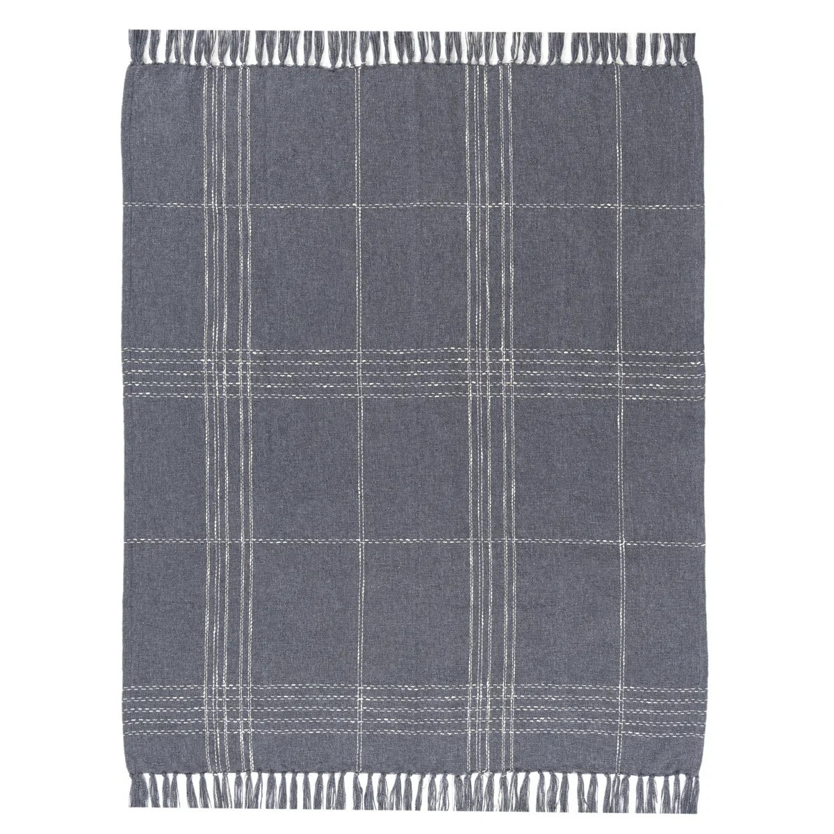 Rajani Home Blue Transitional Checkered Hand-Woven Cotton Blend Throw Blanket | Wayfair | Wayfair North America