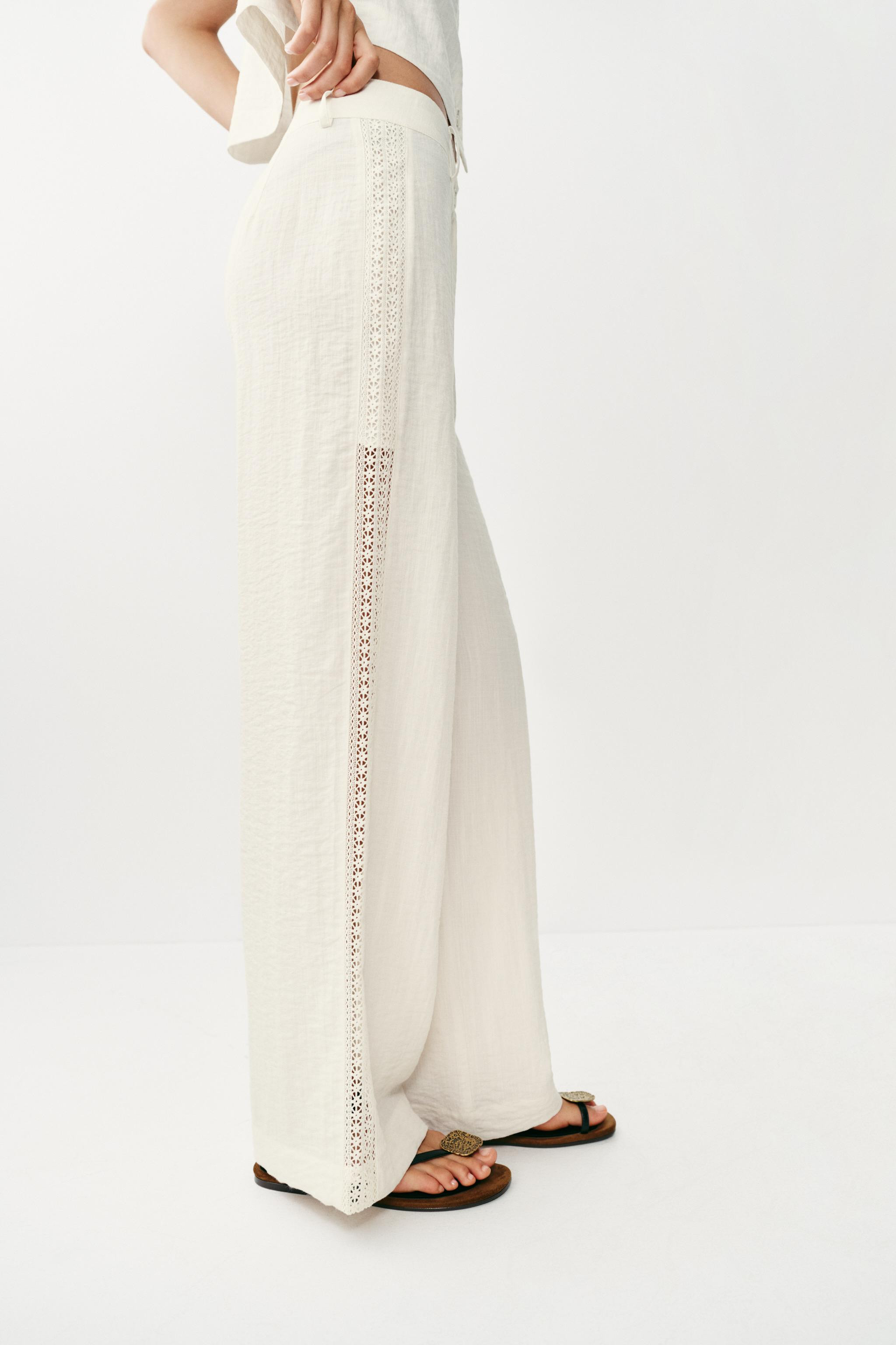 SIDE LACE INSERT PANTS | Zara US