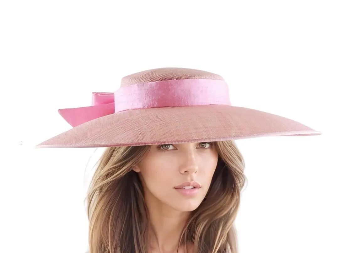 Candy Pink Statement Bow Fascinator Hatinator Cartwheel Boater Hat Kentucky Derby Oaks  Ascot Wed... | Etsy (US)
