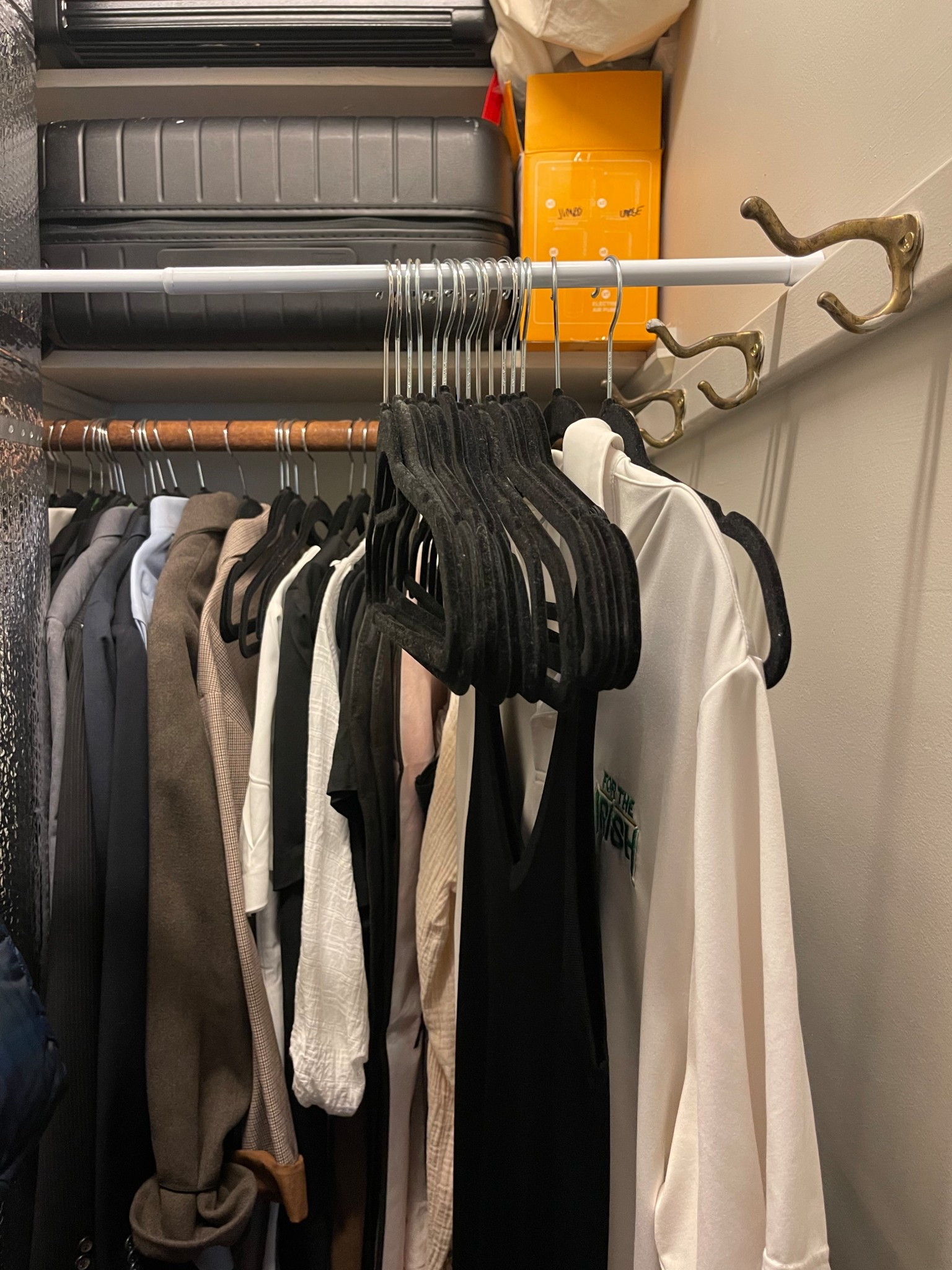 Deep closet tips and tricks, closet, organization, tension rod