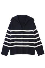 'Quina' Collared Striped Sweater (2 Colors) | Goodnight Macaroon