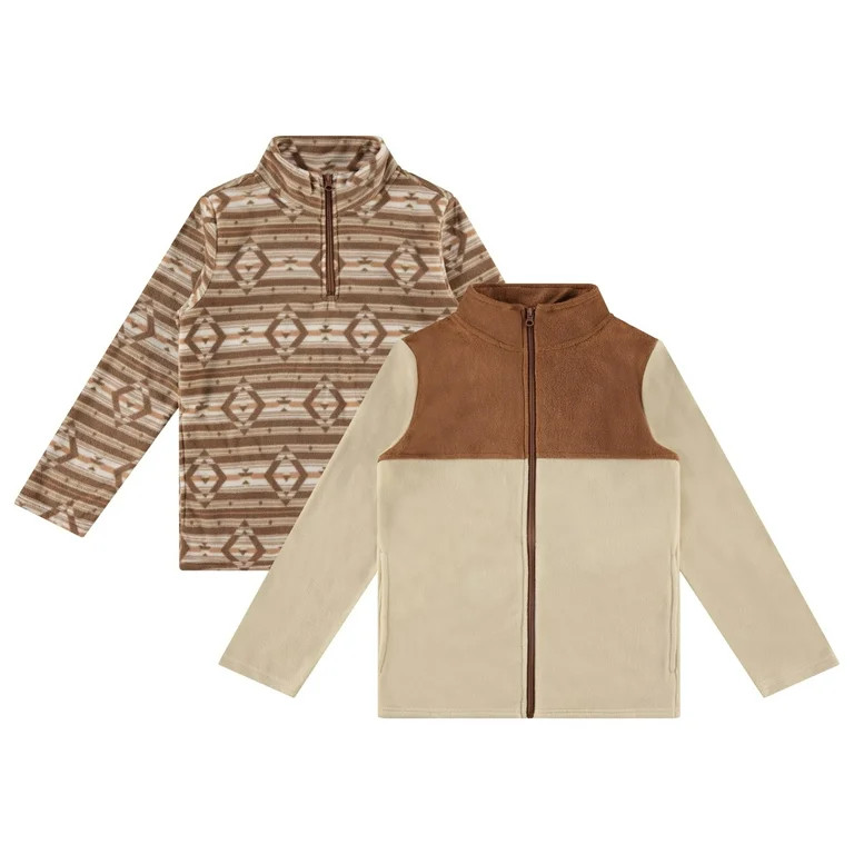 STITCH & STONE Boys 2PK Micro Fleece Pullover - Cozy and Cool Sweaters for Boys | Walmart (US)