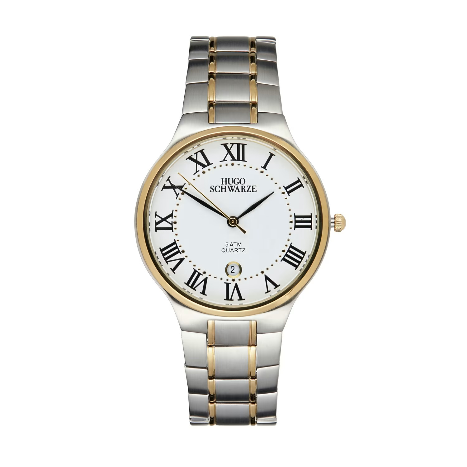 Hugo Schwarze Kahlo Silver and Gold and White Bracelet Watch Mens | Wolf & Badger