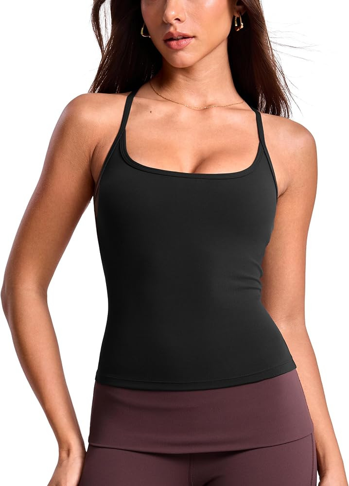 INGIA Low Scoop Neck Racerback Tank Top Pilates | Amazon (US)