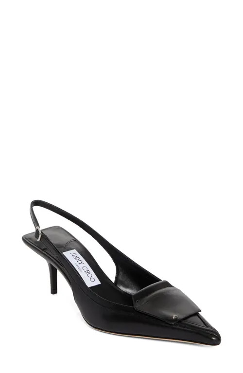 Jimmy Choo Frances Pointed Toe Slingback Pump in Black at Nordstrom, Size 5.5Us | Nordstrom