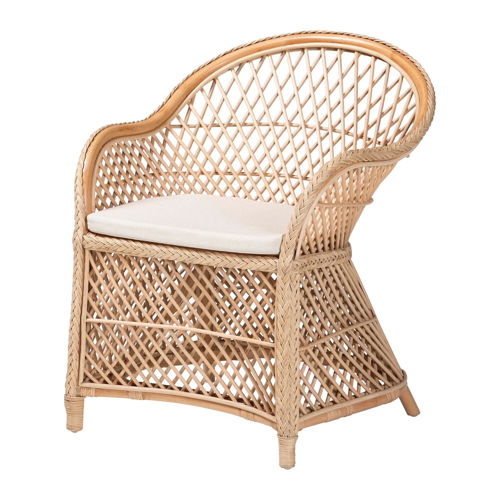 bali & pari Casilda Bohemian Natural Braided Rattan Arm Chair | Walmart (US)