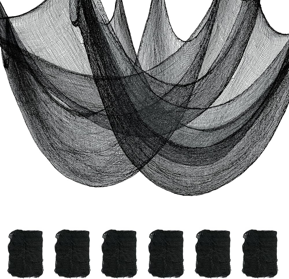 Xgunion Halloween Creepy Cloth 6PCS 30×72inch Black Halloween Cloth Decor Halloween Decoration S... | Amazon (US)