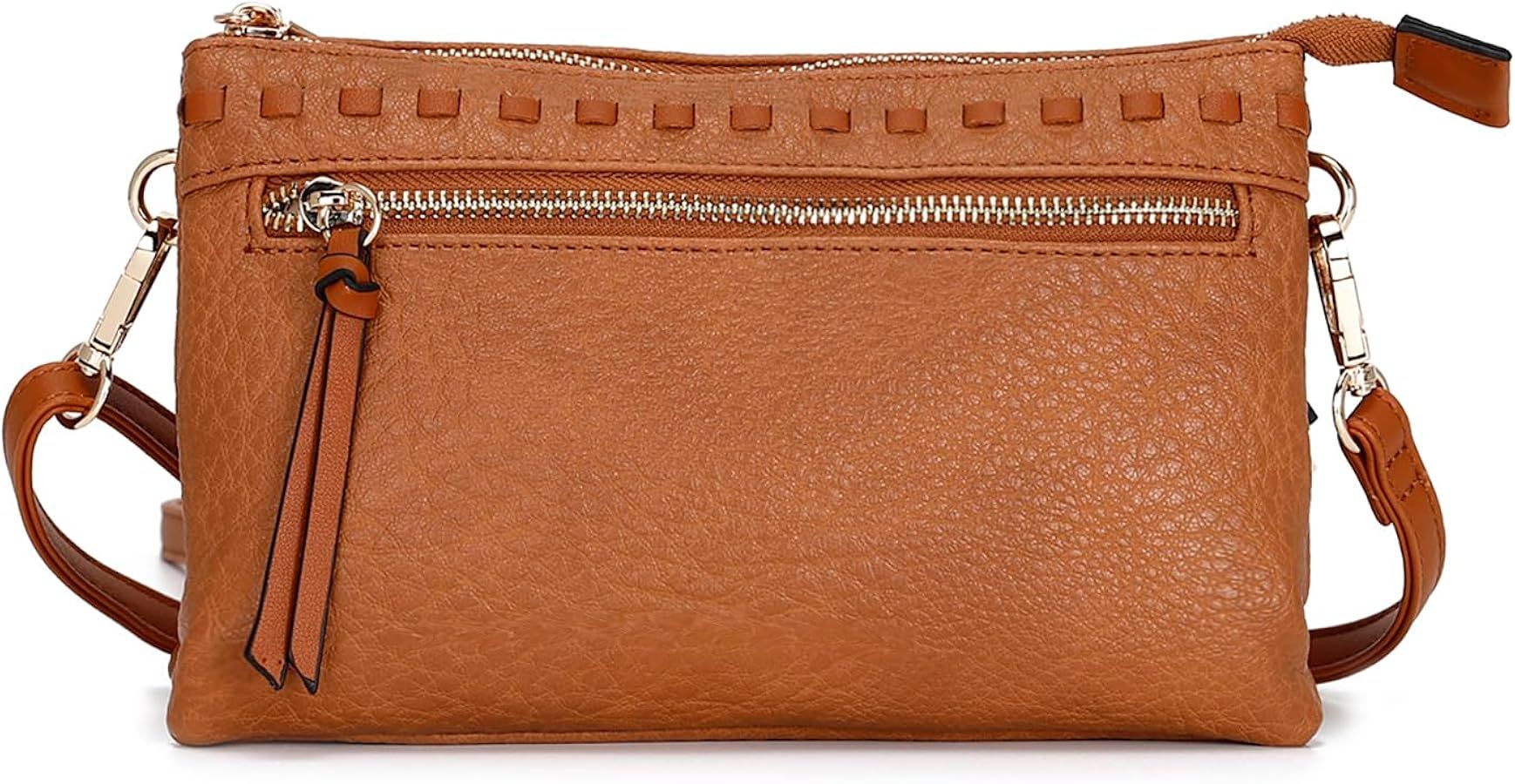 E Small Crossbody Bags for Women Vegan Leather Wristlet Clutch Wallet Purses Shoulder Bag | Amazon (US)