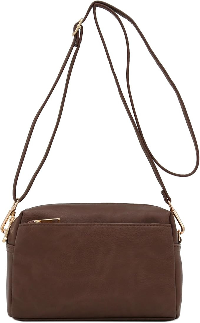 FashionPuzzle Triple Zip Small Crossbody Bag | Amazon (US)