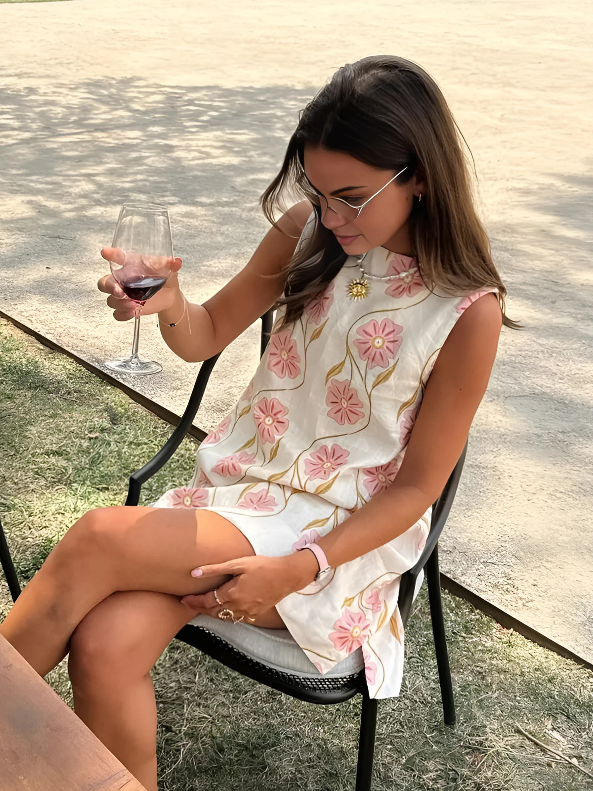 Romantic Print Sleeveless Short Dress | Commense