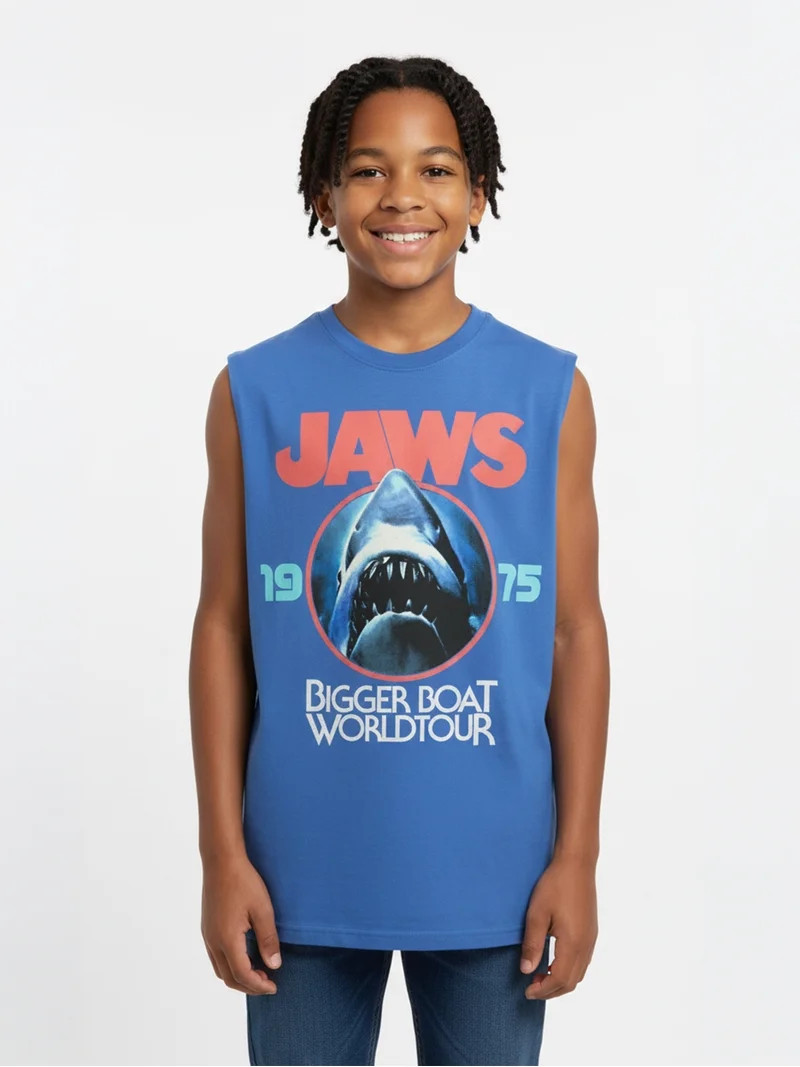 Jaws Boys Graphic Muscle Tank Top, Sizes 4-18 | Walmart (US)