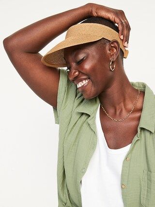 Straw Visor Sun Hat for Women | Old Navy (US)