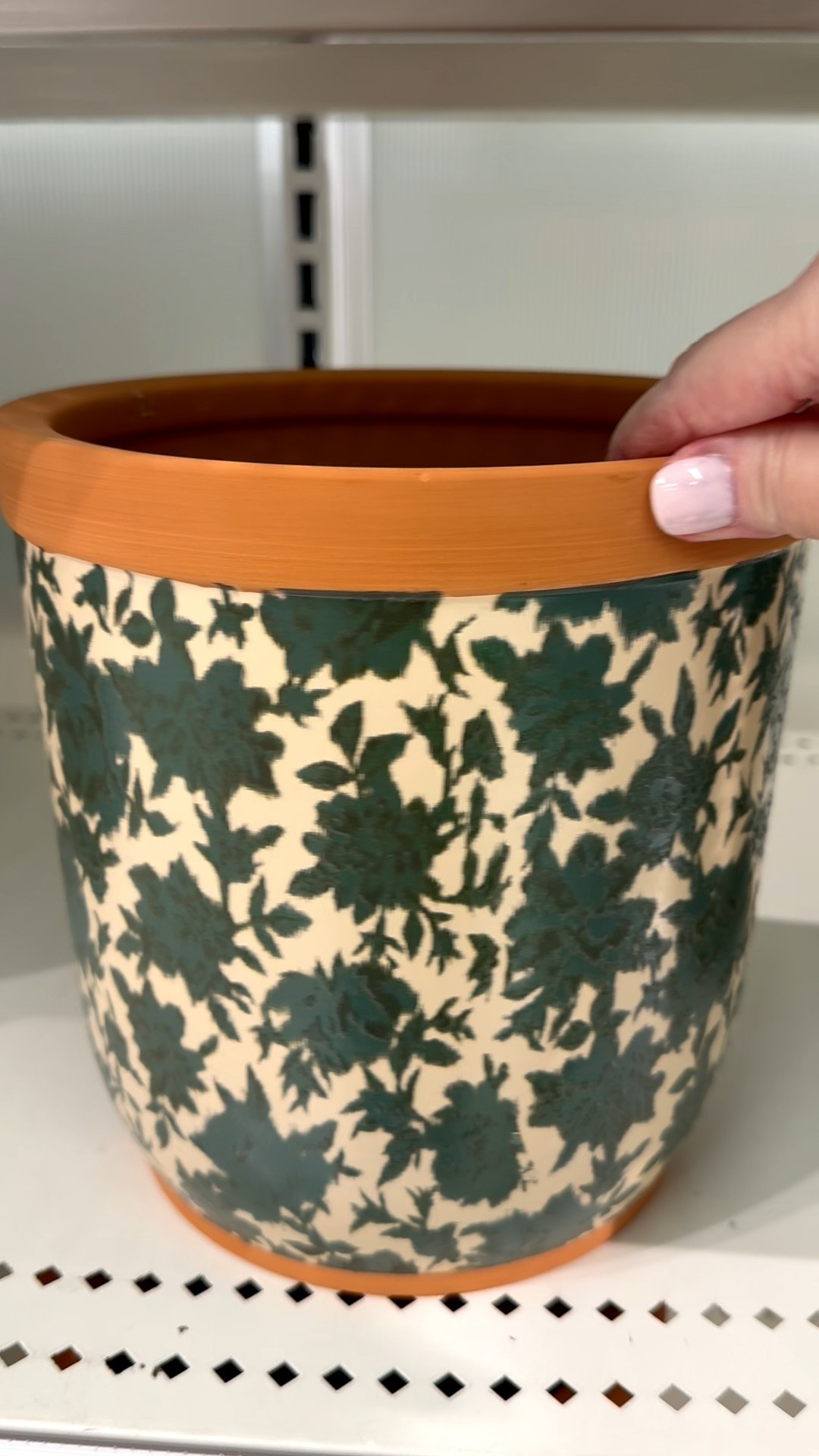 Are you getting excited for spring? Me too! And this planter is a fun mix of materials and colors. 🪴

This 8” terra cotta pot features an all over floral pattern in dark greens. There’s also a 6” blue colorway available. It’s ok to use for your outdoor plants because it has a drainage hole.

It’s perfect for the patio, front porch, entryway, or if you’re a mosaic artist, this would be a fun substrate for your tile work. For mosaic tips, tutorials + inspiration please visit my YouTube channel: YouTube.com/julieweilbacher. Follow @julieweilbacher on Instagram for all things mosaic art.

#planter #plantpot #flowerpot #patternedflowerpot #target #mosaic #floralflowerpot #patiodecor #giftsforgardeners #containergarden #terracottapot

#LTKSeasonal #LTKHome #LTKFindsUnder50