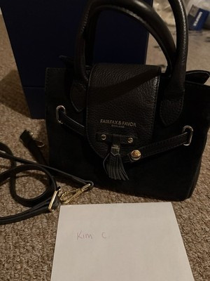 Fairfax and Favor Black Suede Mini Windsor Bag | eBay UK