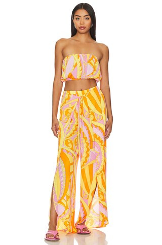 Limbo Pants in Caribbean Cocktail | Yellow Pants Orange Pants Floral Pants Vacation Pants Pant Set | Revolve Clothing (Global)