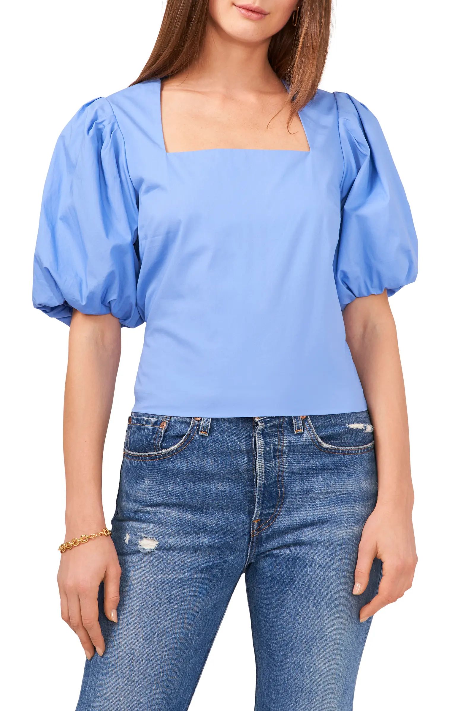 Vince Camuto Puff Sleeve Cotton Blouse | Nordstrom | Nordstrom