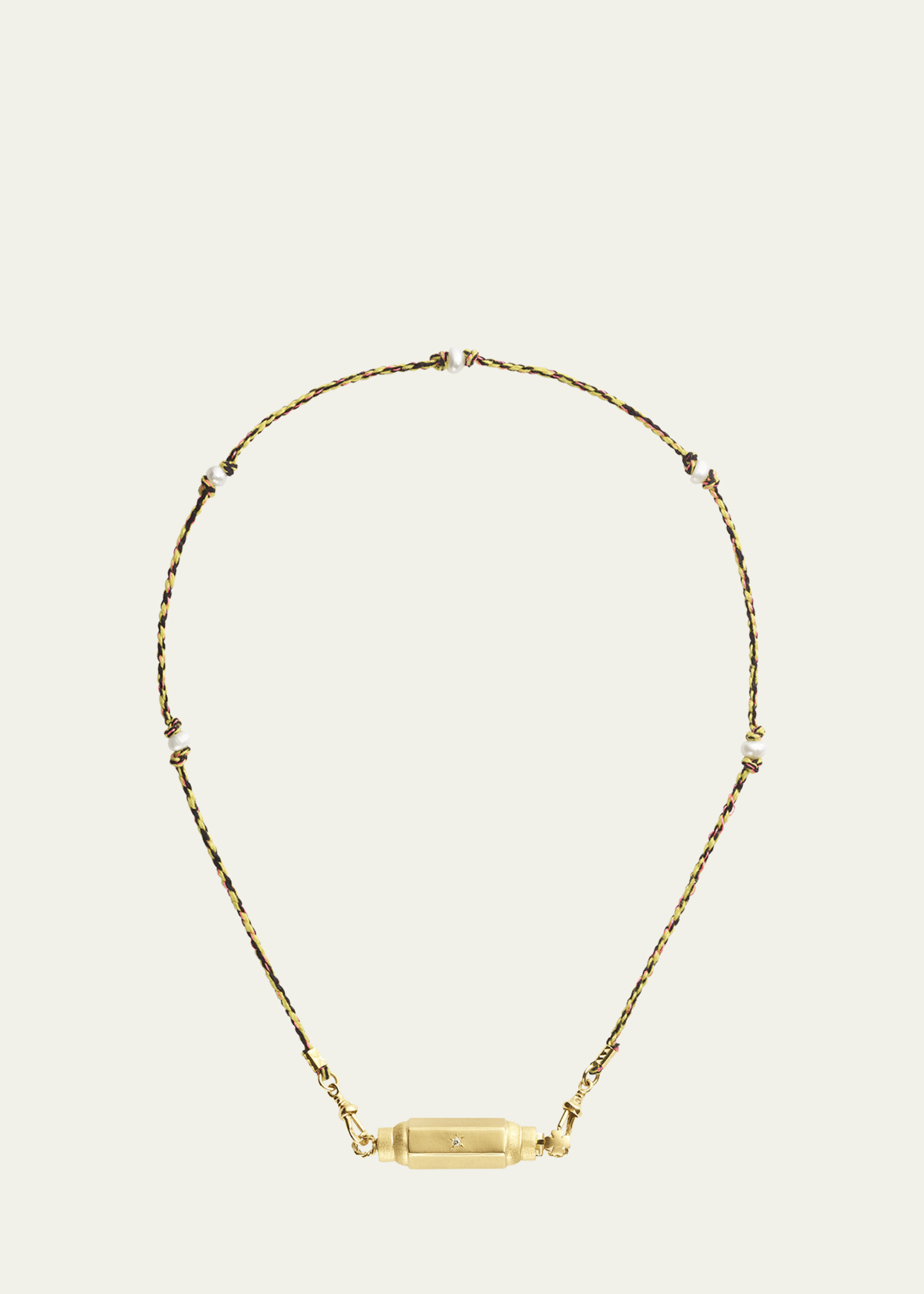 Marie Lichtenberg 14k Yellow Gold Coco Diamond Baby Locket on Mauli Link Chain Necklace | Bergdorf Goodman