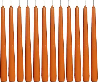BOLSIUS Orange Taper Candles - 12 Pack Individually Wrapped Unscented 10 Inch Dinner Candle Set -... | Amazon (US)