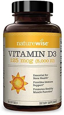 NatureWise Vitamin D3 5,000 IU (1 Year Supply) for Healthy Muscle Function, Bone Health, and Immu... | Amazon (US)