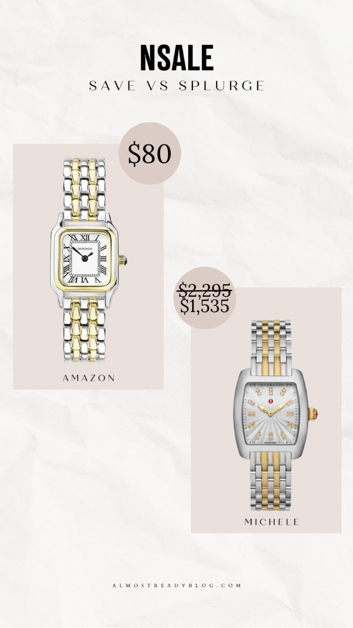 Nsale look for less, save vs splurge, amazon finds, bracelt watch for women

#LTKxNSale