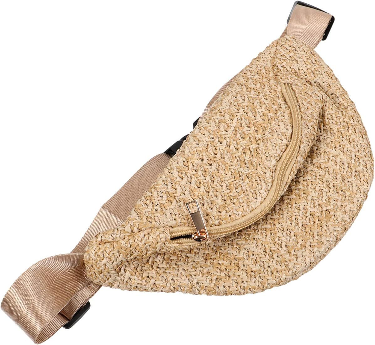 PRETYZOOM 1pc Chest Bag Waist Pouch Cross- Body Pouch Imitation Straw Woven Waist Bag | Amazon (US)