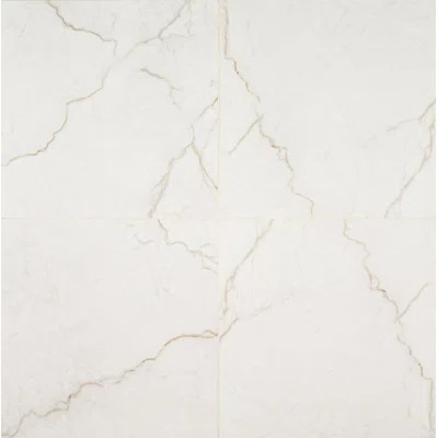Beldale 24 in. x 24 in. Polished Porcelain Marble Look Floor and Wall Tile | Wayfair North America